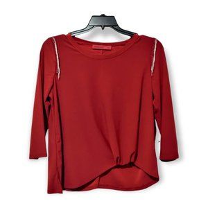 LOVESCARLETT Plus Size Red Fancy Shirt Top Comfortable
